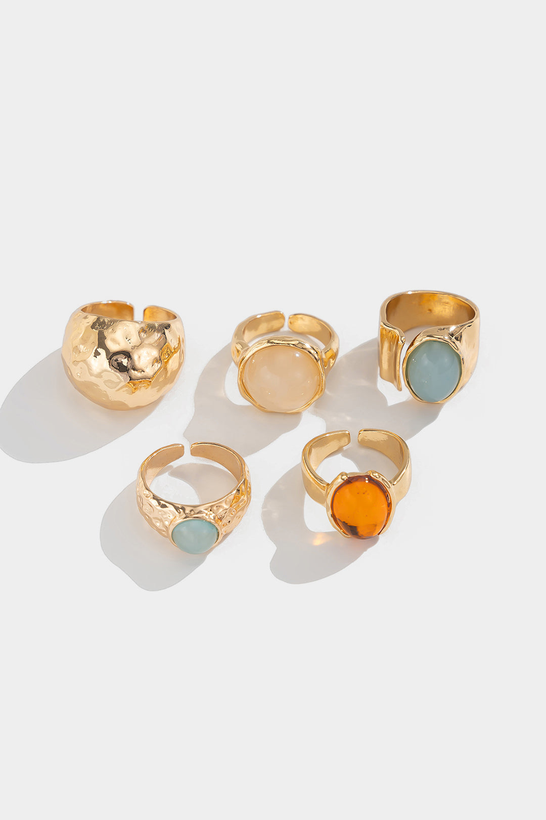 Set of Open Rings with Rhinestones